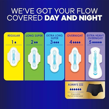 Side view of Always Maxi unscented pads showing Flexi-Wings design