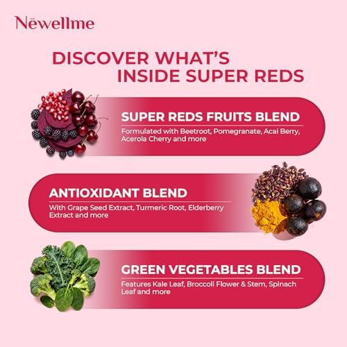 Newellme Super Reds Beetroot Powder mixed in a glass