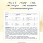 Enfamil liquid baby formula six fluid ounce bottles showing nutrition facts and ingredients