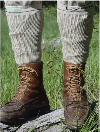 Lymeez tick gaiters worn over hiking boots for outdoor protection
