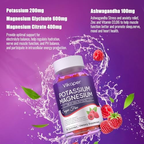 VIKAPER sugar free mineral supplement gummies bottle highlighting the raspberry flavor and high bioavailable mineral profile.