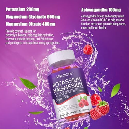 VIKAPER sugar free mineral supplement gummies bottle highlighting the raspberry flavor and high bioavailable mineral profile.