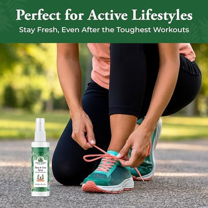 Foot Sense 5 Ounce spray bottle for daily foot hygiene and shoe care.
