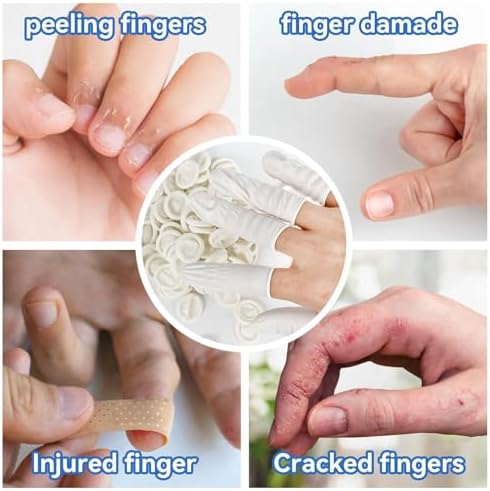 Anti static powder free finger gloves laid out for industrial crafting use
