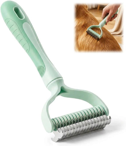 Double-Sided Pet Grooming Brush, Undercoat Rake Deshedding Brush for Dogs and Cats,Extra Wide 17 Teeth Dog Detangler Comb,Pet Pro Grooming Tool For Long hair & Thick Coats (blue) - Image 9