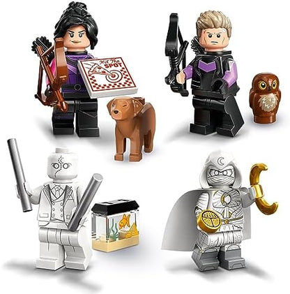 Complete lineup of twelve iconic Disney Plus character minifigures arranged together.