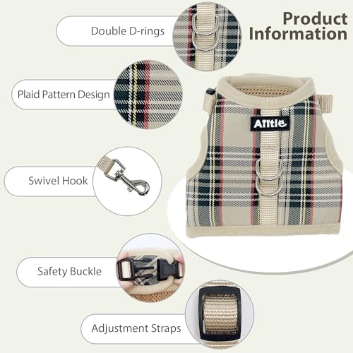 Aiitle beige medium rabbit harness demonstrating the elastic cushioning and anti-chafing construction.