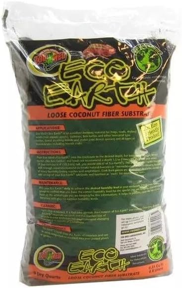 Two pack of Zoo Med Eco Earth all natural tropical substrate bags for terrariums