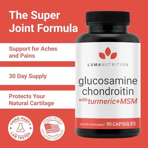 Luma Nutrition Glucosamine Chondroitin MSM - Turmeric, Boswellia - Premium Supplement - for Men and Women - Joint Supplement - 90 Capsules - Image 5