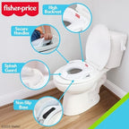 Fisher-Price toddler toilet training ring showcasing secure side handles and high backrest support