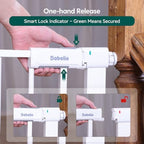 Close up view of the Babelio safety lock handle with green indicator