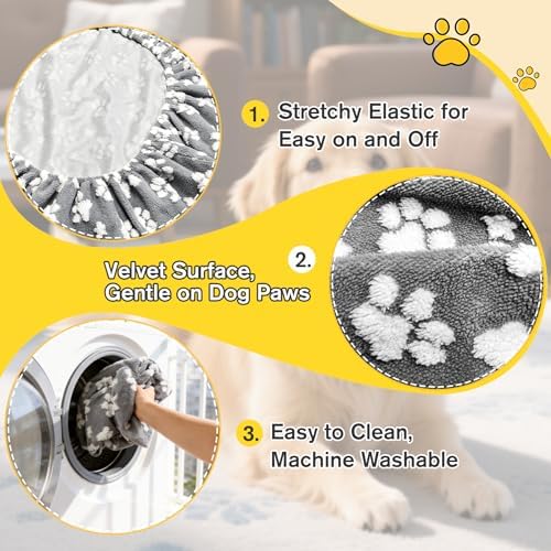 Underneath view of the BALAPET protective dog bed sheet showing the 360 degree secure elastic grip