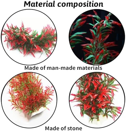 Soft non toxic artificial water plants providing safe hiding spots for betta fish and shrimp.