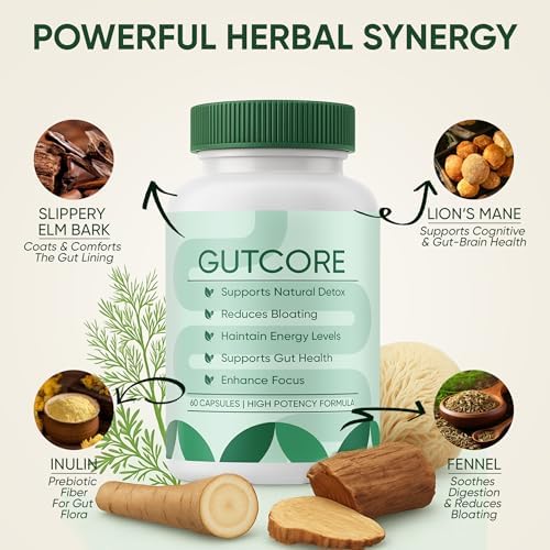Back label of Sequente GutCore showing ingredients and dosage