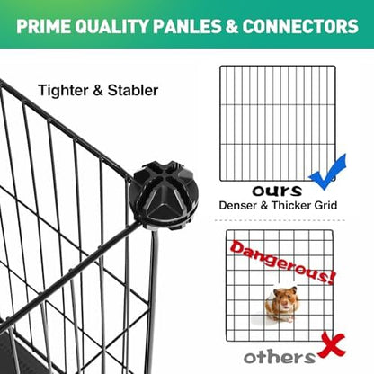 VISCOO 41 Panels Pet Playpen, 35.4" L x 23.6" W x 23.6" H Small Animal Playpen with 2 Doors, C&C Cage for Guinea Pigs,Rabbit,Bunny,Hedgehogs, Puppy Play Pen Indoor Outdoor, Two-Story Chicken Play Pen - Image 7