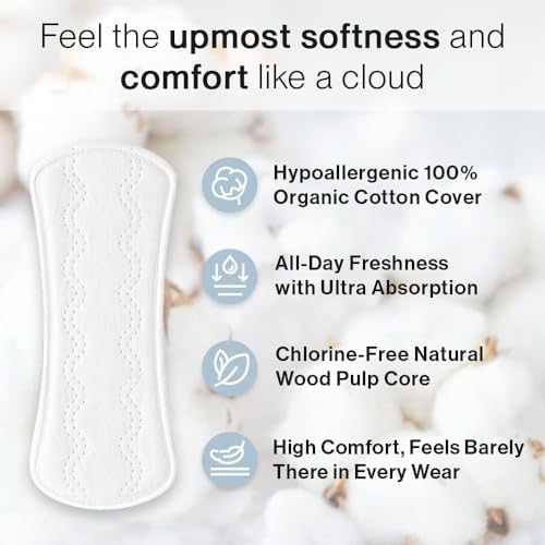 Ultra thin organic cotton liner showing the soft texture and leak protection core