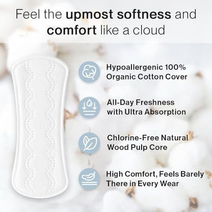 Ultra thin organic cotton liner showing the soft texture and leak protection core