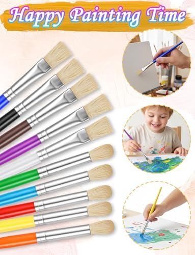 YGAOHF bulk arts and crafts paintbrushes for children demonstrating the easy grip design