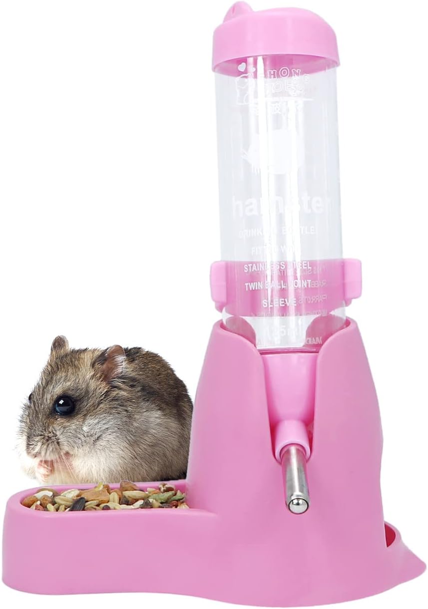 3 in 1 Hamster Hanging Water Bottle Pet Auto Dispenser with Base for Dwarf Hamster Mouse Rat Hedgehog (80ML, Blue) - Image 9