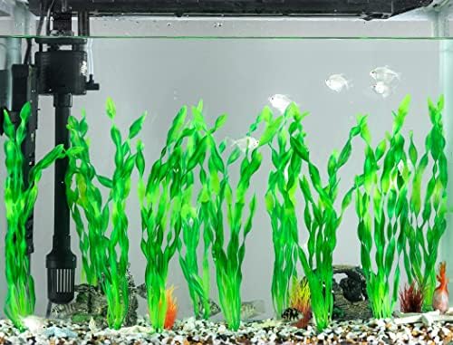 Full ten piece set layout of the twelve inch tall green MyLifeUNIT artificial seaweed