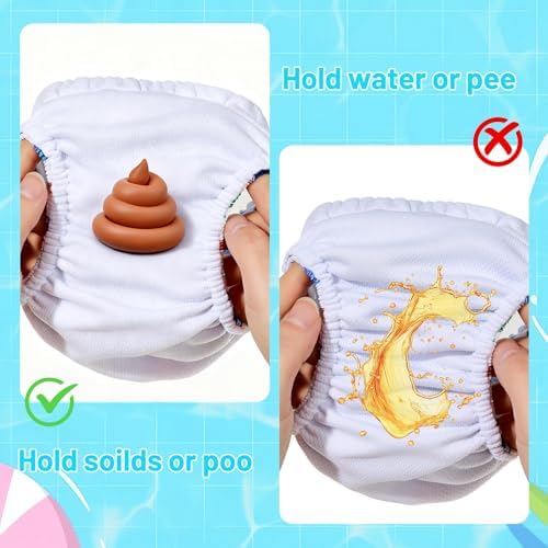 Durio reusable swim diapers side angle showing waterproof layers