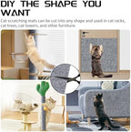 Two pieces of light grey cat scratching mats displayed with protective backing removed.