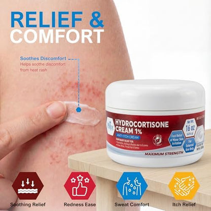 Bulk 16 ounce hydrocortisone ointment for family first aid kits.