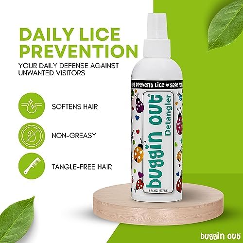Kids hair care routine using Buggin Out leave in conditioner spray