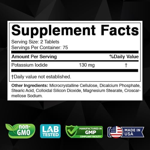 Vitabod emergency thyroid support tablets supplement facts label details