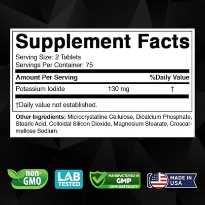 Vitabod emergency thyroid support tablets supplement facts label details
