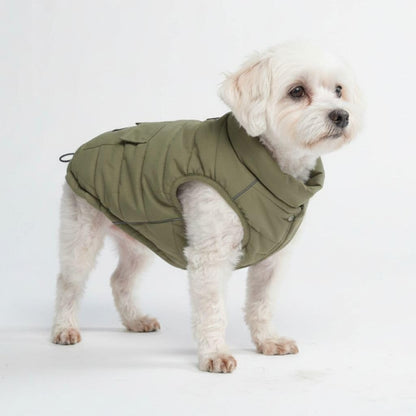 Spark Paws Dog Winter Jacket, Water-Resistant Coat, Warm Reflective Windproof Fleece-Interior, for Medium and Large Dogs - Olive - S - Image 9