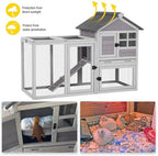 Aivituvin Rabbit Hutch Indoor Bunny Cage Outdoor with Run Chicken Coop Guinea Pig House with Waterproof Asphalt Roof,No Leakage Pull Out Tray (103.2" L x 25.2" W x 36.2" H, Grey-2 Sets) - Image 4