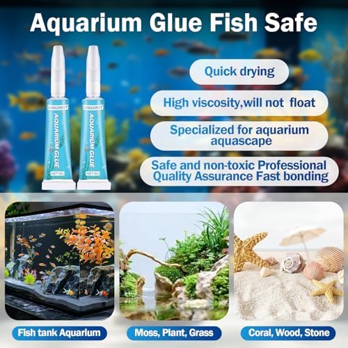 Waterproof cyanoacrylate gel bonding hardscape stones and driftwood together underwater