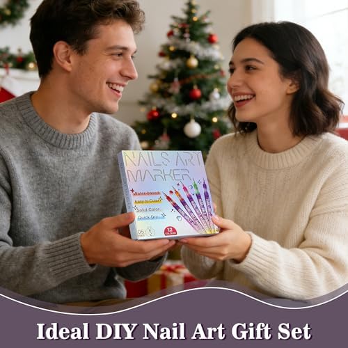 Nail art pens set packaging showing variety of colors