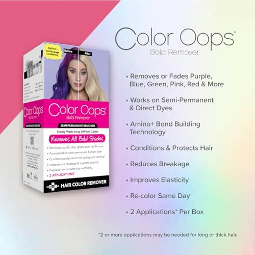 Vegan and cruelty free hair color remover packaging for vibrant shades