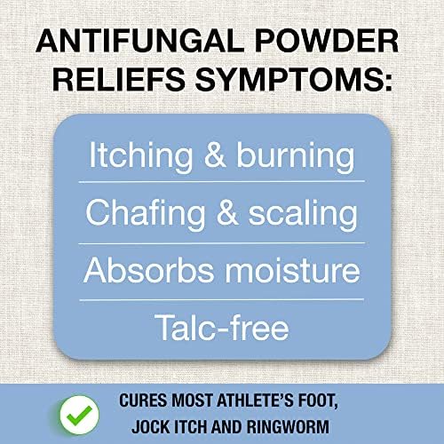 Puregen Labs medicated powder container highlighting treatment for jock itch and ringworm.