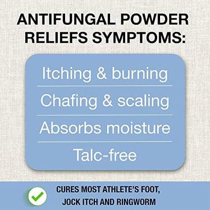 Puregen Labs medicated powder container highlighting treatment for jock itch and ringworm.