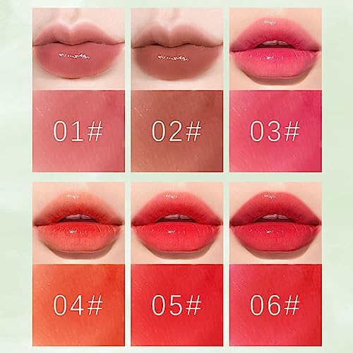 6 Colors Lip Tint Stain Set, Korean Lip Gloss, Mini Liquid Lipstick, Lip Tint Set, Lip Stain Long Lasting Waterproof, Non-Stick Cup, High Pigment, Cute Stuff, Lip Makeup - Image 3