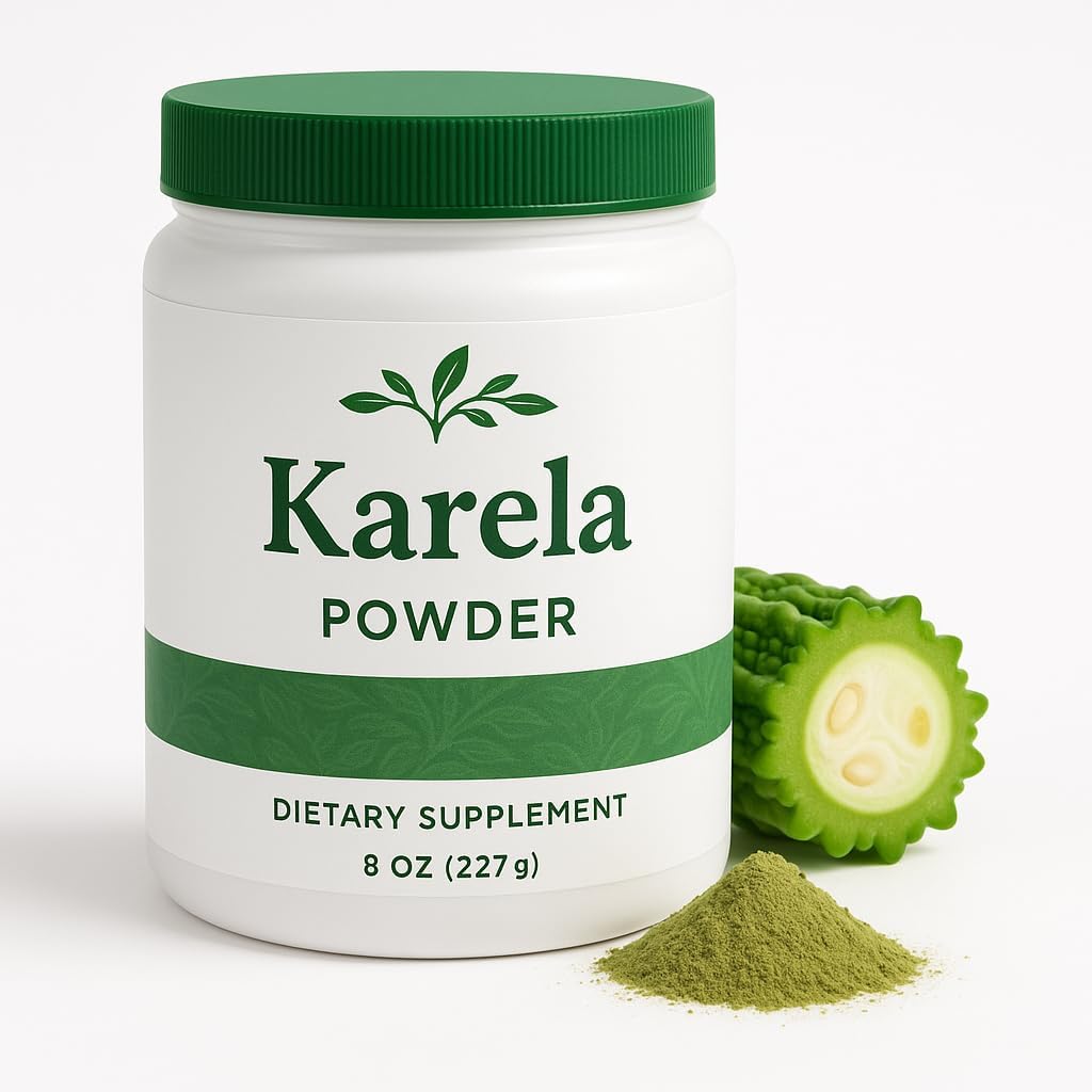 Generic Karela Powder front view of the two hundred twenty seven grams package for natural immune system support.