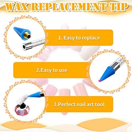 Blulu wax replacement tips arranged neatly in eight distinct vibrant colors for nail art customization