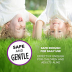 Close up of the 16 ounce natural mint essential oil lice repellent shampoo label
