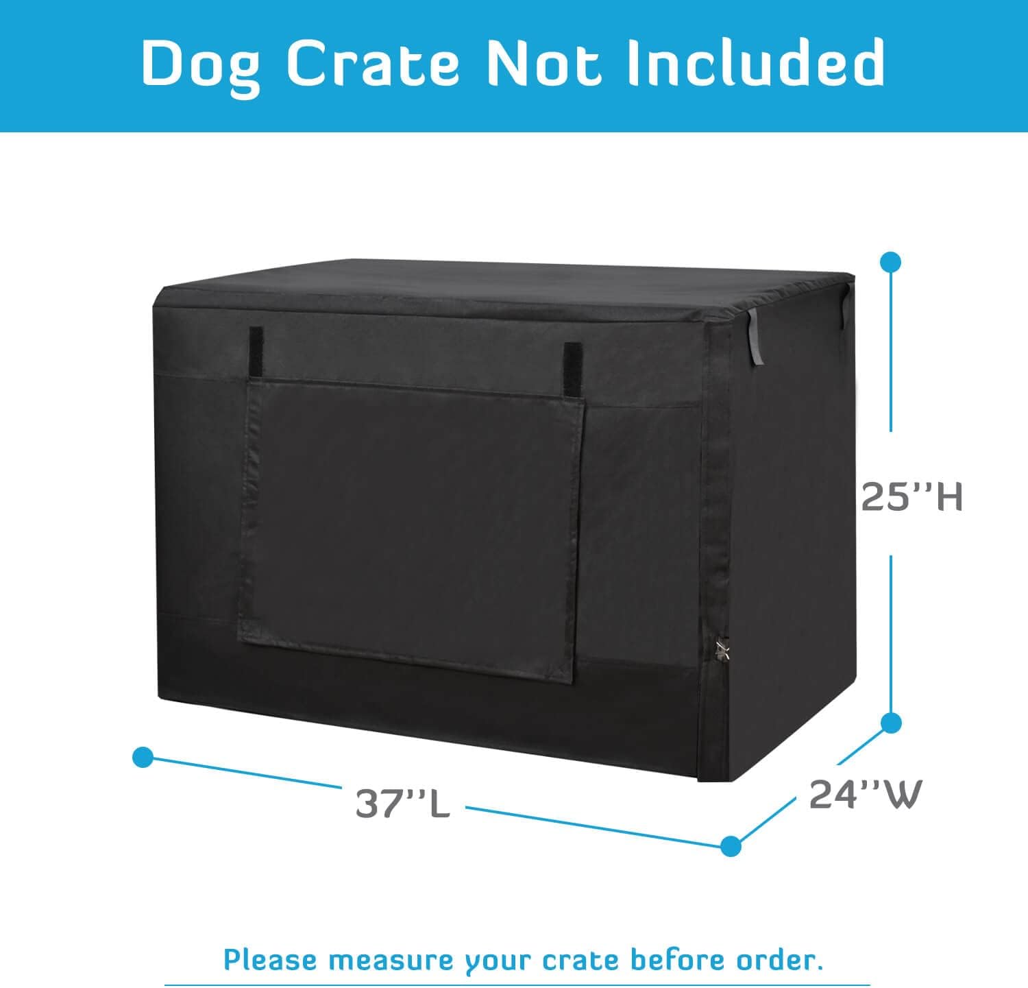 HONEST OUTFITTERS medium dog kennel cover with side door open