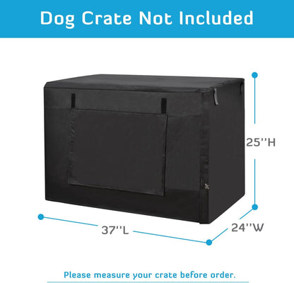 HONEST OUTFITTERS medium dog kennel cover with side door open