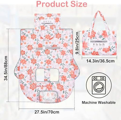 Side view demonstrating the secure elasticated fit and back straps on a shopping cart
