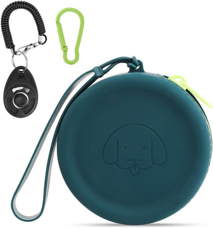 BPA free odorless silicone dog treat carrier with durable metal carabiner