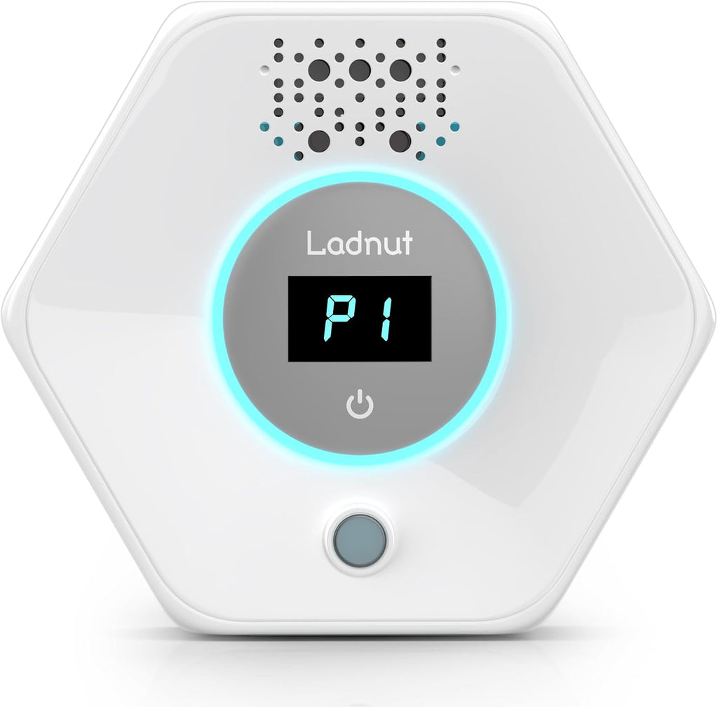 Ladnut Cat Litter Odor Deodorizer front view showing digital display screen for pet odor elimination.