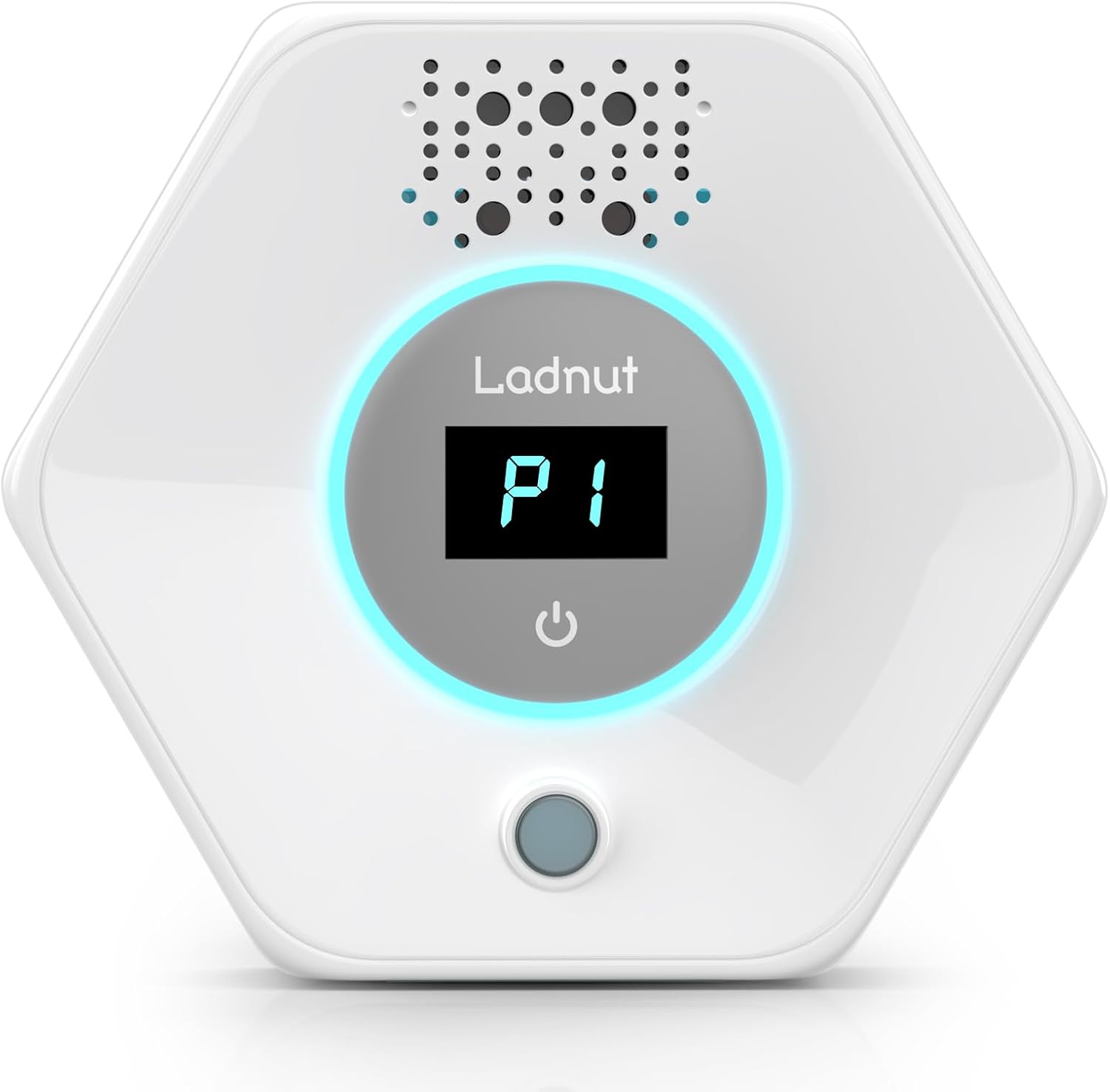 Ladnut Cat Litter Odor Deodorizer front view showing digital display screen for pet odor elimination.