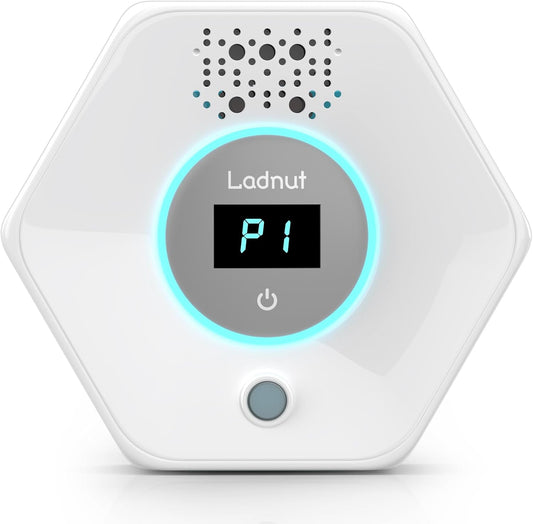 Ladnut Cat Litter Odor Deodorizer front view showing digital display screen for pet odor elimination.
