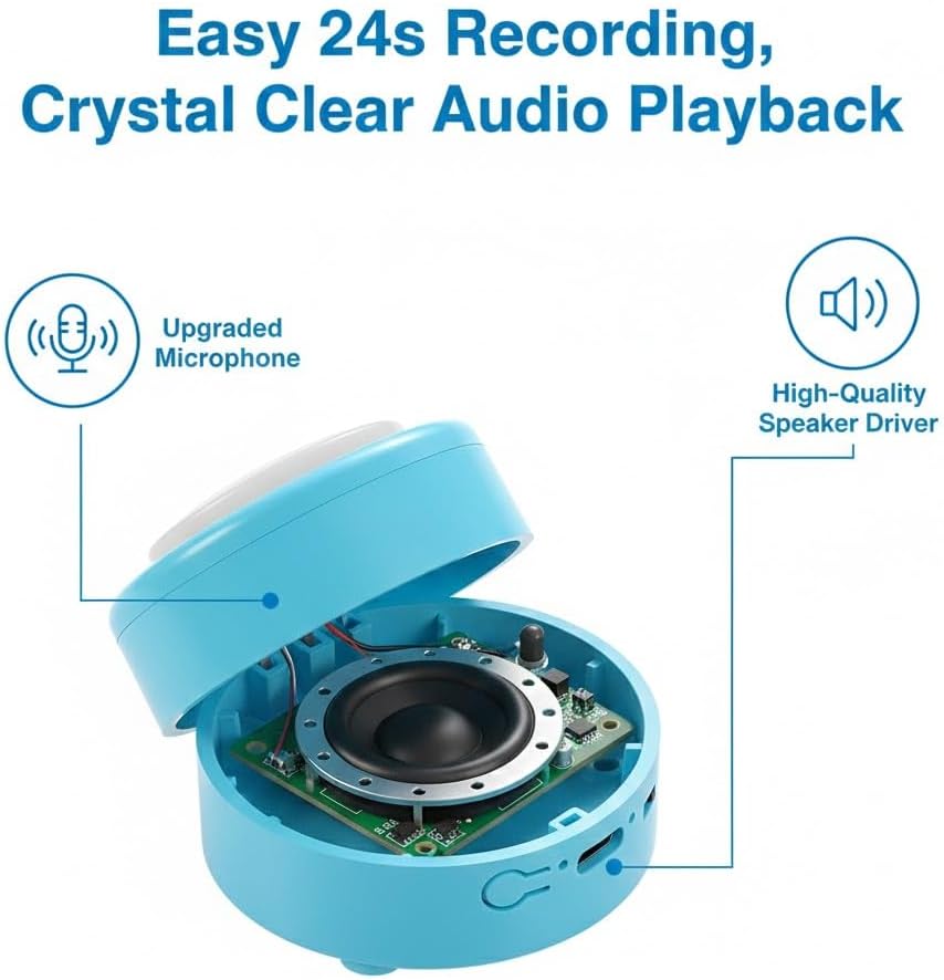 Topodome cat voice recording buzzer kit displaying six pack blue color variant