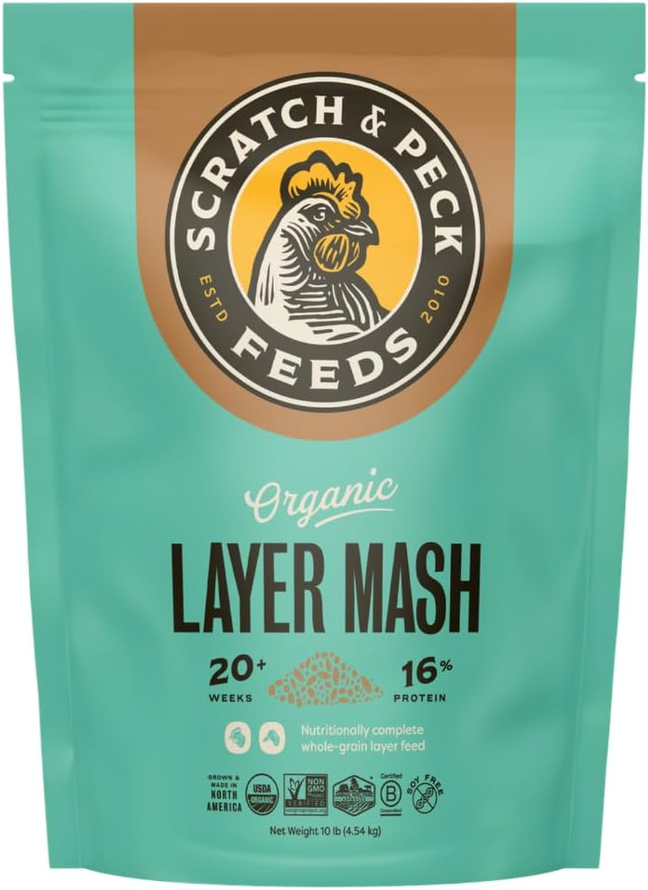 Scratch and Peck Feeds | Layer Mash for Chickens & Ducks | 40 lb Bag | 16% Protein, Corn & Soy Free, Fermentable Whole Grains, Certified Organic & Non-GMO Project Verified, Complete Nutrition - Image 13
